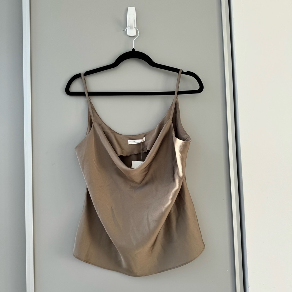 OAK + FORT Satin Cowl Neck Top